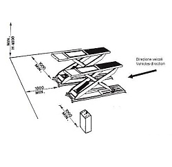 TS-1107 Ножничный, электрогид. заглубляемый, для сход-развальных работ, г/п 3,5т, длина трапов 4,5м.